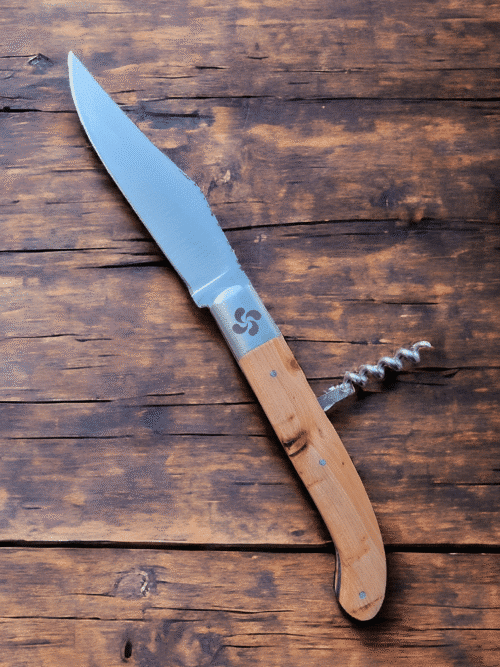 Couteau Yatagan Basque 1695 genévrier et tire-bouchon