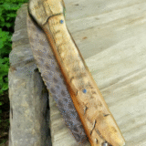 Basque ewe horn knife with Damascus blade - Image 3