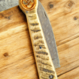 Basque ewe horn knife with Damascus blade - Image 2