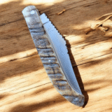 Basque yatagan knife from 1695 made entirely of Basque sheep horn (medium size). - Image 4