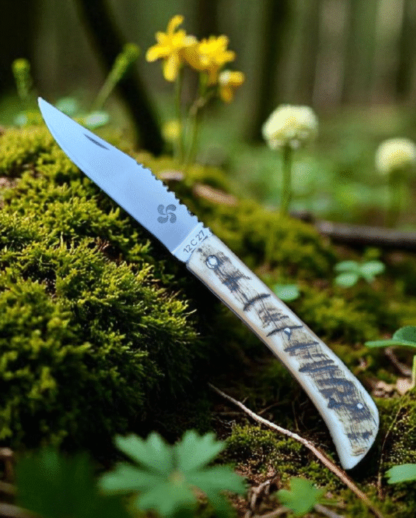 Meatzari knife in Basque ewe's horn