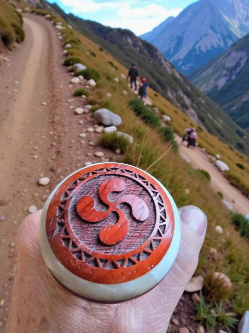 Bâton Basque Terre de bergers pommeau bois et os